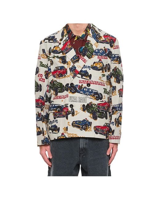 Sacai Gray Racing Print Jacket for men