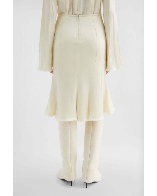 Jil Sander Natural Envers Satin Flared Skirt