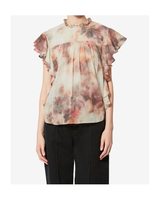 Isabel Marant Pink Isabel Marant Étoile Daliyane Ruffle-Sleeved Blouse