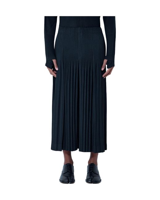 Homme Plissé Issey Miyake Blue Pleated Elasticated Trousers for men