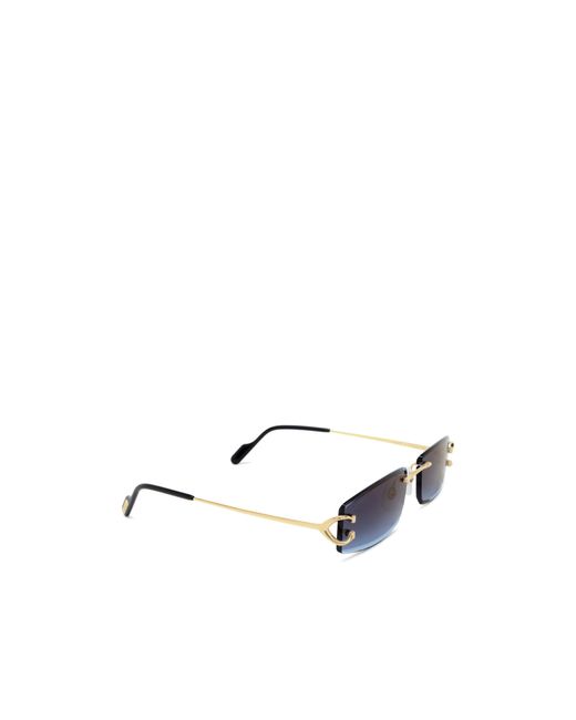 Cartier Blue Rectangular Frame Sunglasses for men