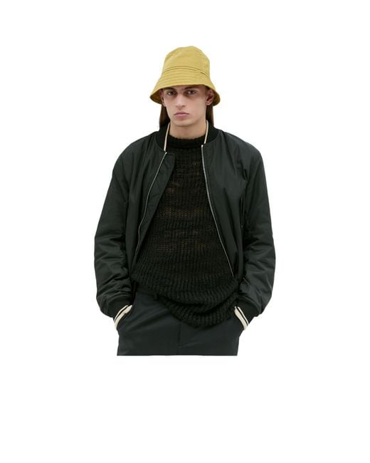 Dries Van Noten Black Stitch Detail Bucket Hat for men
