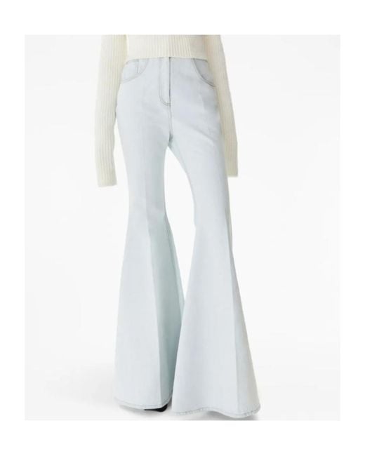 Nina Ricci White High-Waisted Flared Jeans