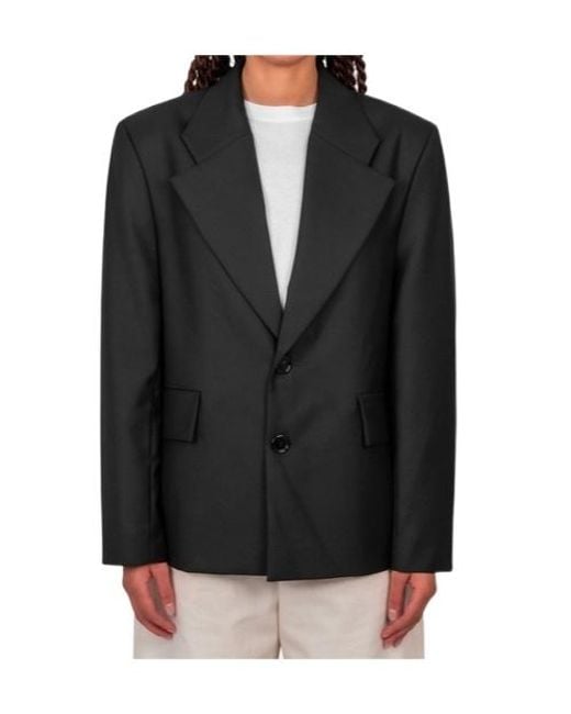 Séfr Black Lapel Long-Sleeved Suit Jacket