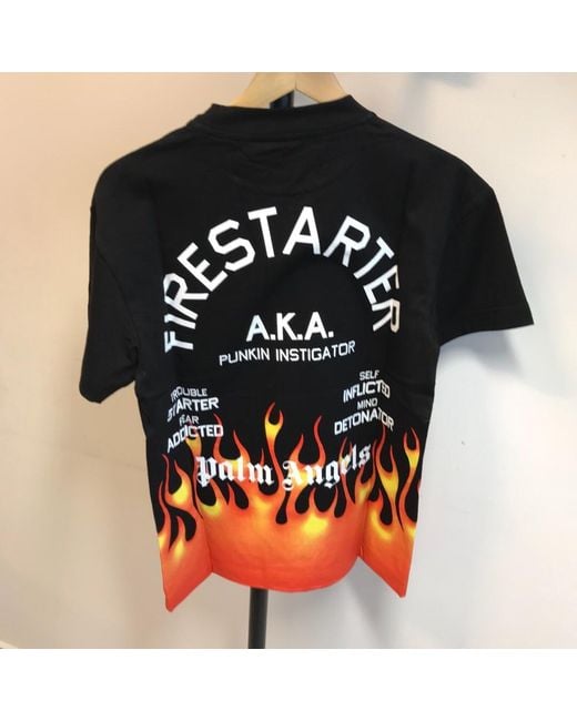 Palm Angels Black Flame T-Shirt for men