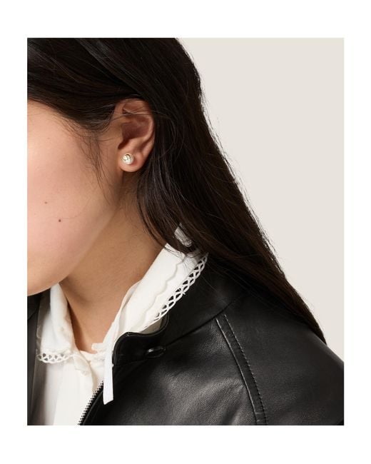 Miu Miu Metallic Metal And Pearl Earrings