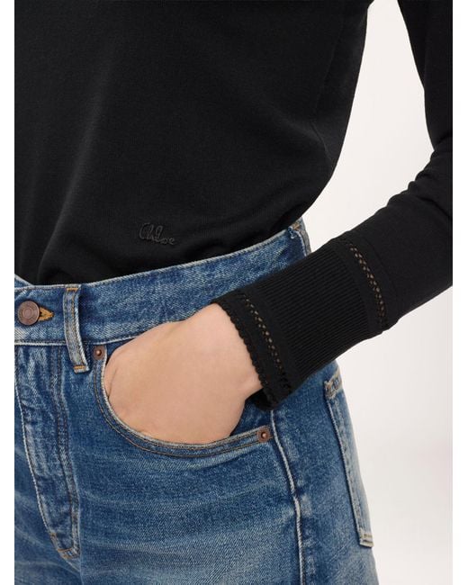 Chloé Black Fitted Turtleneck