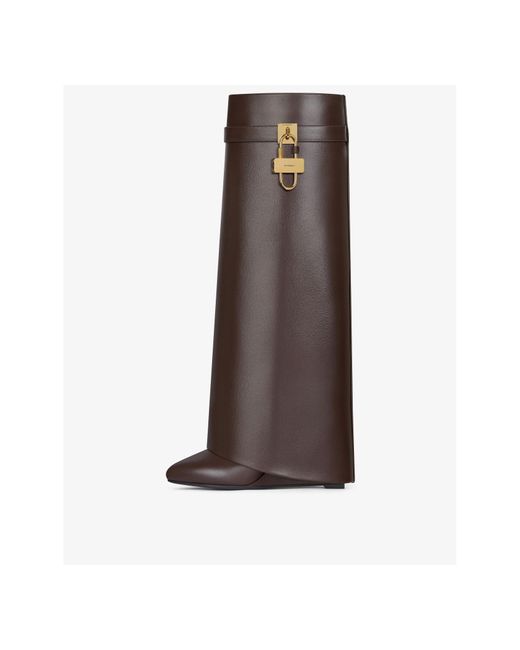 Givenchy Brown Shark Lock Boots
