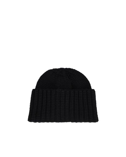 Saint Laurent Black Logo Patch Beanie for men