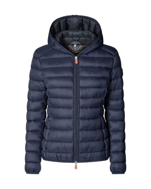 Save The Duck Blue Daisy Hooded Puffer Jacket