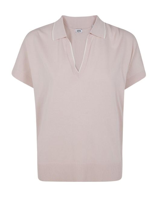 Aspesi Multicolor Contrast-Trim V-Neck Top
