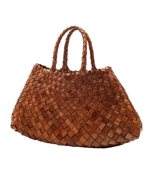 Dragon Diffusion Brown Santa Croce Small Tote Bag