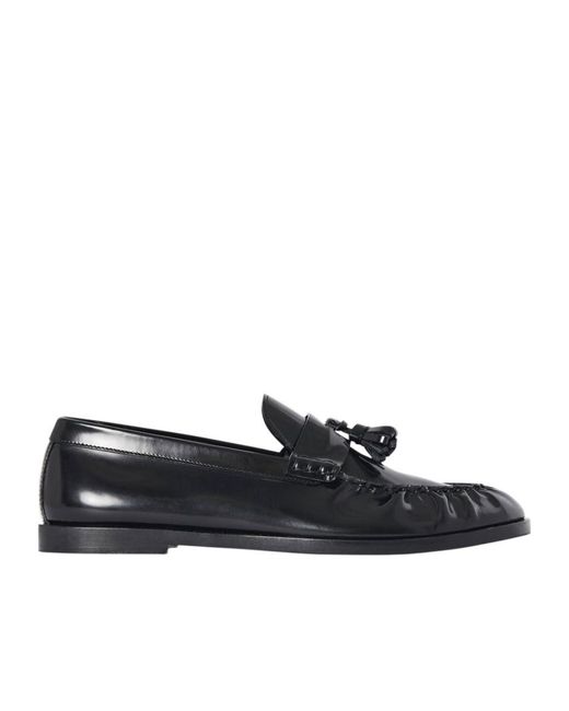 The Row Black Tassel Detailed Loafers