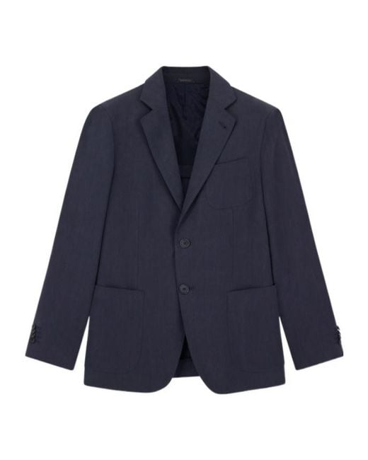 Giorgio Armani Blue Single-Breasted Long-Sleeved Jacket for men