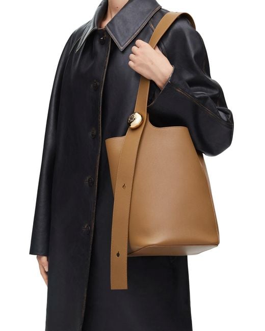 Loewe Brown Medium Pebble Bucket Bag