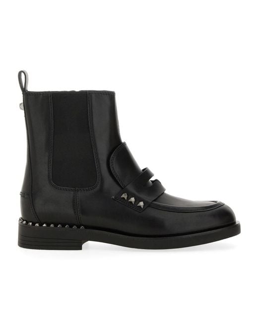 Ash Black Rivet Chelsea Boots