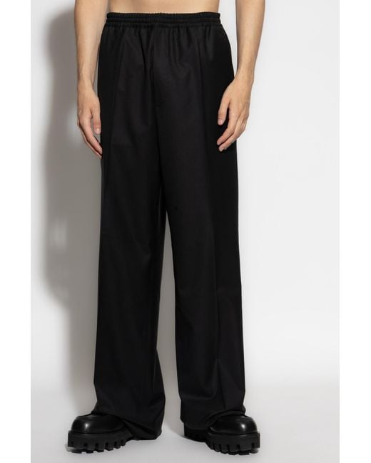 Moschino Black Pleat Detailed Straight-Leg Pants for men