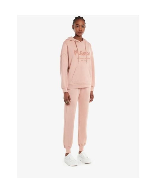 McQueen Pink Logo Printed Jersey Joggers