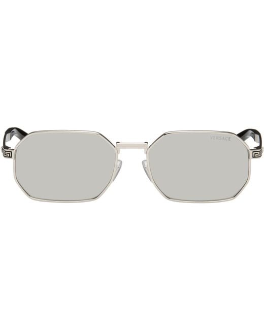Versace Gray Greca Flow Sunglasses for men