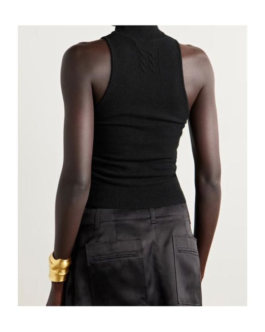Nili Lotan Black Roll-Neck Sleeveless Top