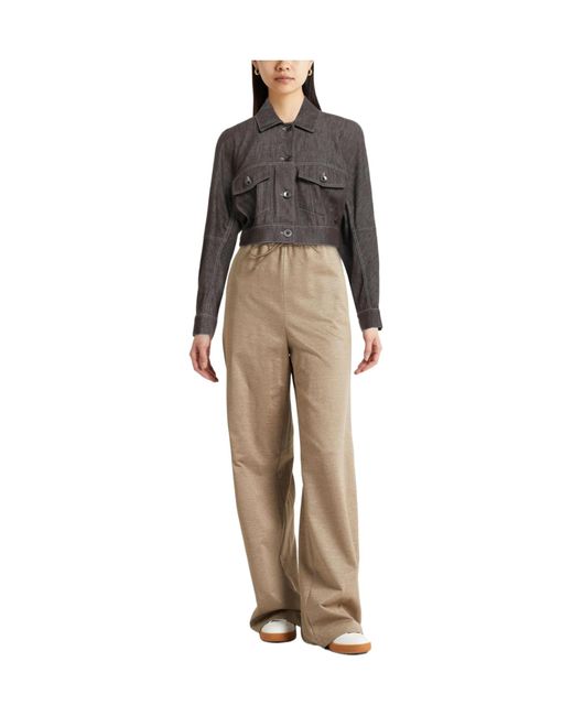 Brunello Cucinelli Gray Denim Outerwear Cotton, Ecobrass