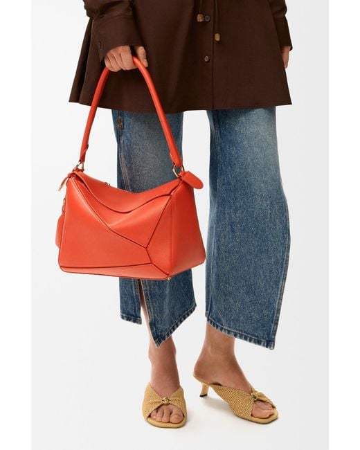 Loewe Red Medium Featherlight Puzzle Shoulder Bag