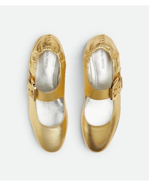 Bottega Veneta Metallic Amy Mary-Jane Ballerina