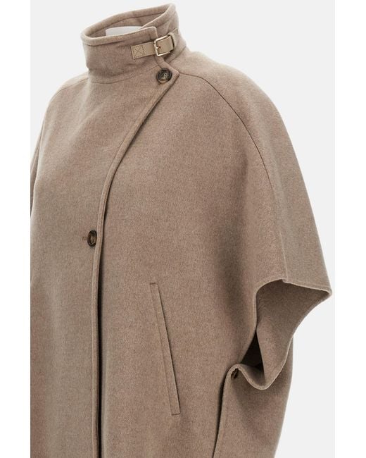 Max Mara Natural Derrik High Neck Cape
