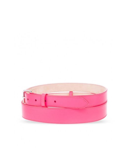 McQueen Pink Double Wrap Buckled Belt