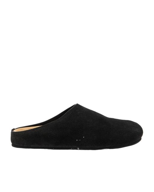 The Row Black Hugo Suede Mules
