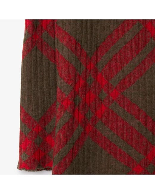 Burberry Red Checked Shift Dress