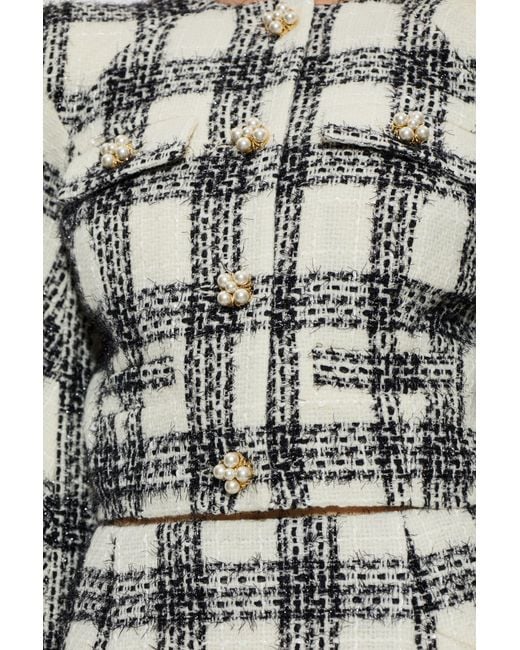 Vetements Multicolor Checked Cropped Tweed Blazer