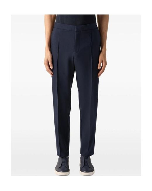 Zegna Blue Casual Pants With Side Pockets for men
