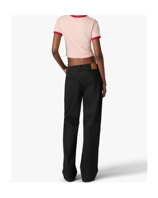 Casablanca Pink Cropped Graphic T-Shirt