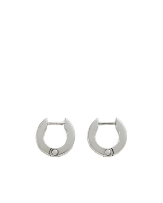 Bottega Veneta White Bolt Ring Earrings