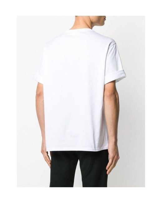 Neil Barrett White Lightning Heart Pattern T-Shirt for men