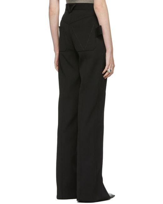 Bottega Veneta Black Bonded Stretch Cavalry Slim Trousers