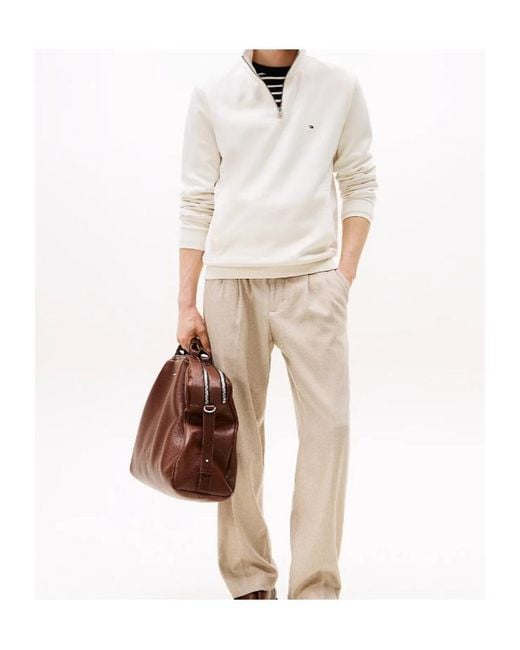 Tommy Hilfiger White Zip-Fastening Sweatshirt for men