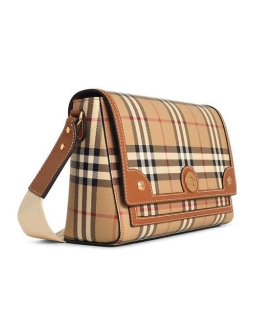 Burberry Brown Note Checked Crossbody Bag