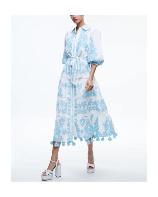 Alice + Olivia Blue Medium And Long Layered Dress