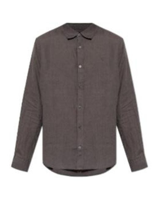 AllSaints Gray Loom Relaxed Shirt
