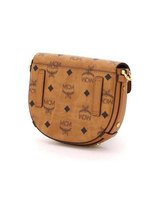 MCM Brown Printed Logo Shoulder Bag