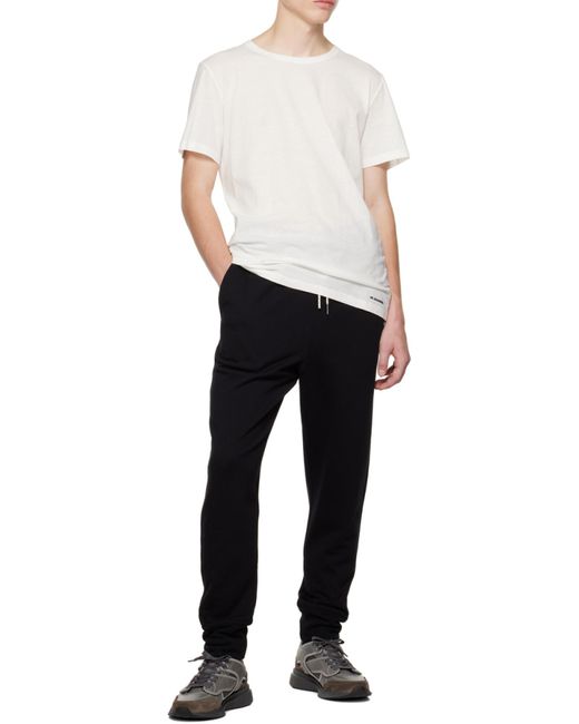 Jil Sander White Logo Printed Crewneck T-Shirt for men