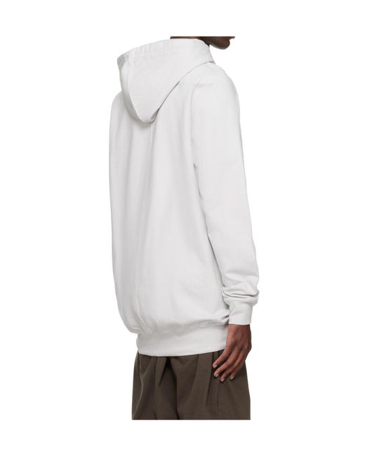 Rick Owens White Temple Hoodie for men