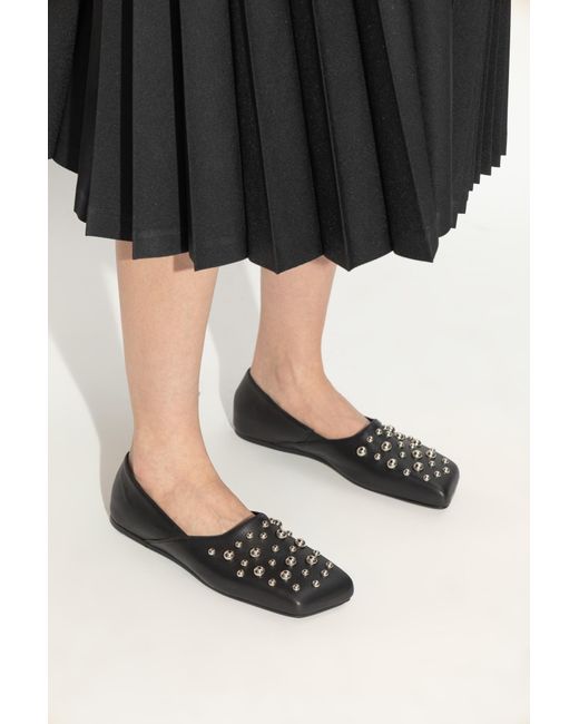Vic Matié Black Stud-Embellished Ballerinas