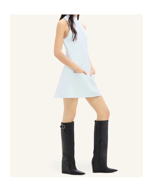 Courreges White Sleeveless Twill A-Line Dress