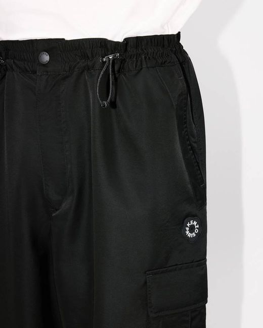 KENZO Blue Wide-Leg Cargo Pants for men