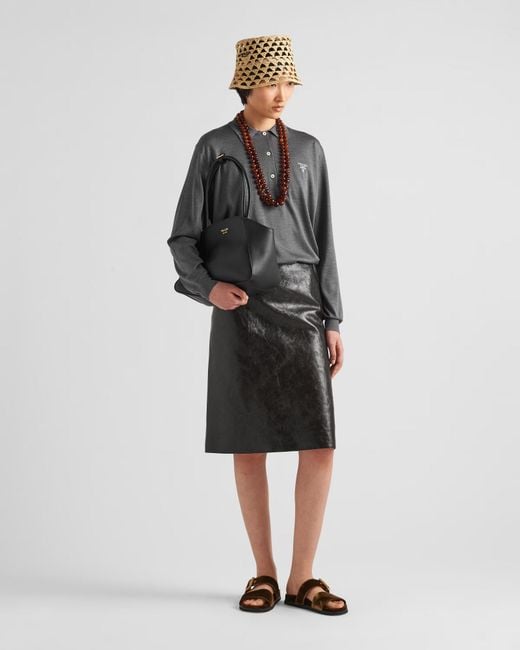 Prada Black A-Line Midi Skirt