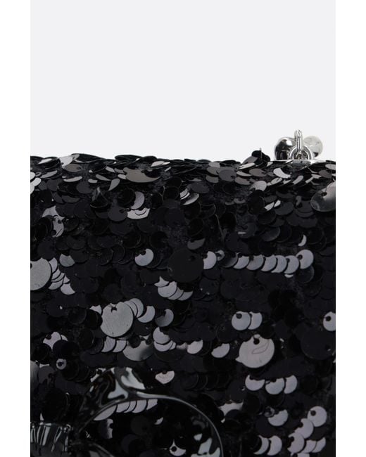 Self-Portrait Black Bow Sequin Embellished Shoulder Bag
