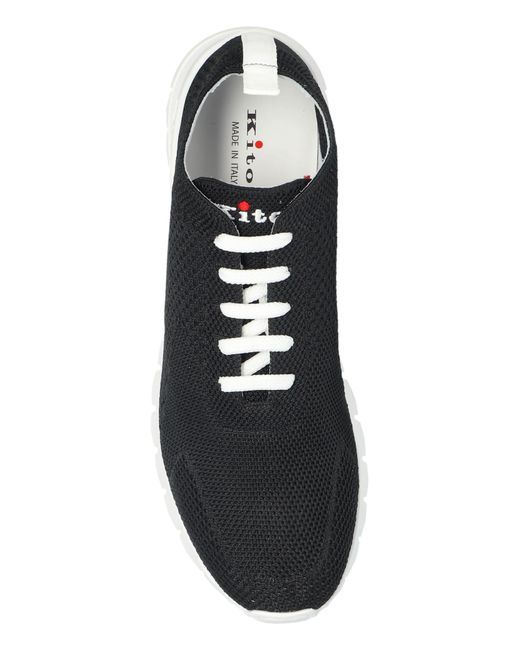 Kiton Black Lace-Up Sneakers for men